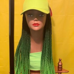 Lime green hat with twist
